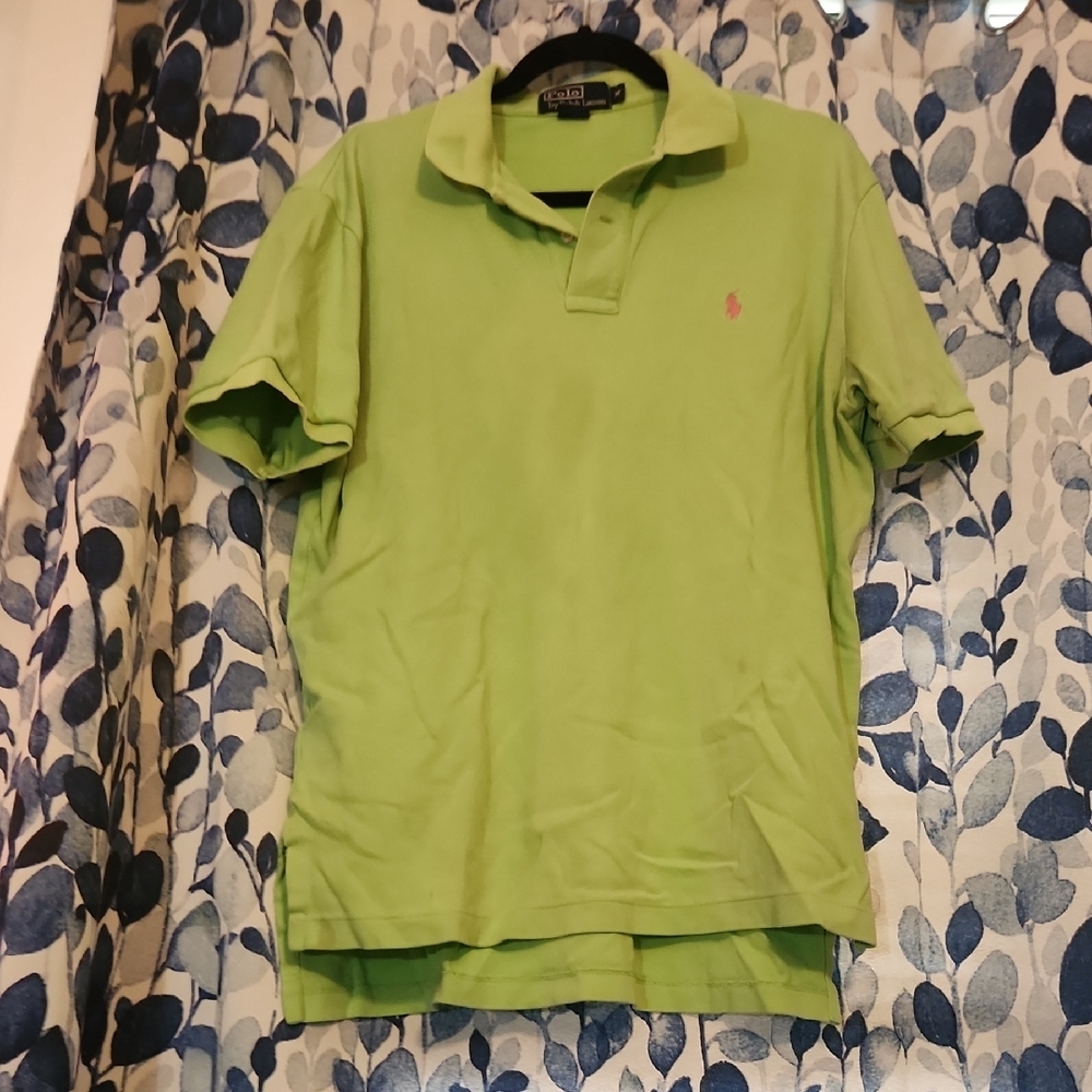 Polo by Ralph Lauren Men's Bright Green Polo Shirt Size M Golf Preppy Classic